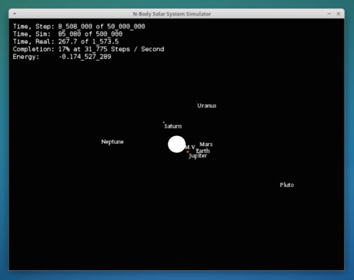 N-Body Solar System Simulator